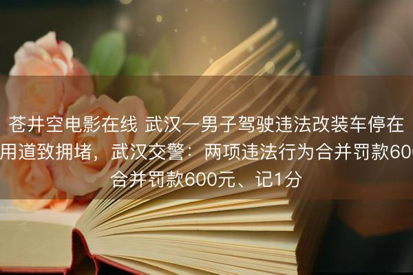 苍井空电影在线 武汉一男子驾驶违法改装车停在有轨电车专用道致拥堵,武汉交警:两项违法行为合并罚款600元、记1分