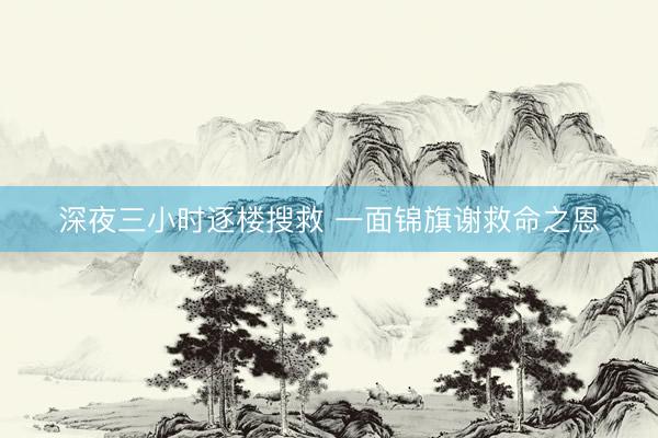 深夜三小时逐楼搜救 一面锦旗谢救命之恩