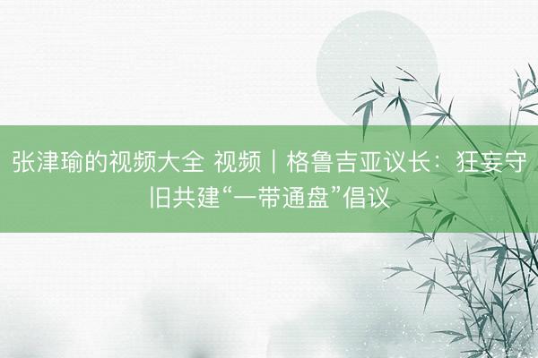 张津瑜的视频大全 视频|格鲁吉亚议长:狂妄守旧共建“一带通盘”倡议